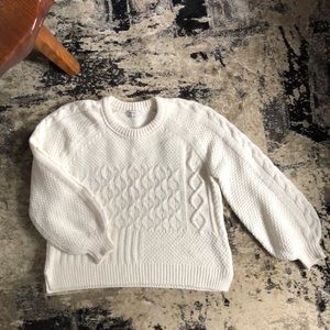 Madewell ivory cable knit sweater